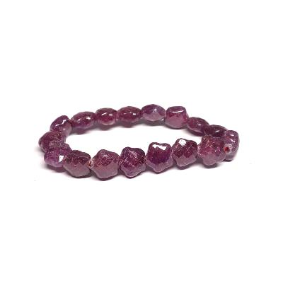 Bracelet En Rubis Naturel Facetté Du Sri Lanka - Pierres Précieuses