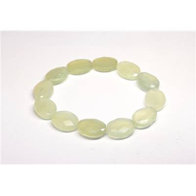 Jade de Chine Bracelet Forme Ovale Facetté
