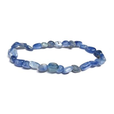 Bracelet Perles Cyanite Du Brésil – Pierre Naturelle Bleue Irisé, Fait Main Sur Mesure