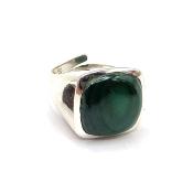 Malachite Bague en Argent 14770 / Taille réglable