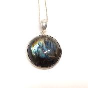 Labradorite Pendentif avec Monture en Argent 15048