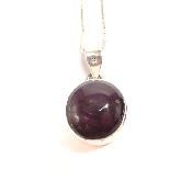 Rubis Etoilé Pendentif avec Monture en Argent n° 15057