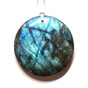 Labradorite pendentif disque 15349