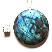 Labradorite pendentif disque 15349