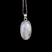 Pierre de Lune Bleutée Pendentif avec Monture en Argent 19552