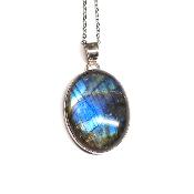 Labradorite Pendentif avec Monture en Argent 2207