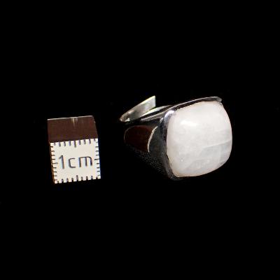 Pierre de Lune Bague réglable en Argent Carrée BG2