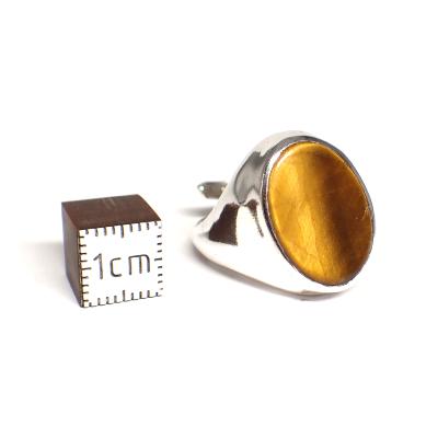 Oeil de Tigre Bague réglable en Argent Ovale Choix n°3 BG3