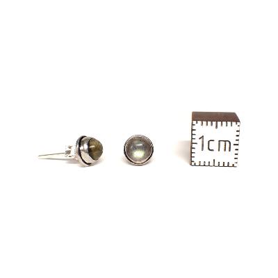Labradorite Boucles d'Oreilles Ronde Choix n°1 BO1A