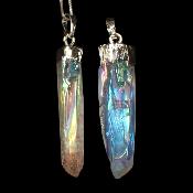 Cristal Platine Pendentif Pointe Unique Polie