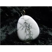 Howlite Pendentif Mini Pierre Plate