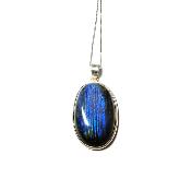 Labradorite Pendentif avec Monture en Argent 04195