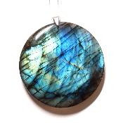 Labradorite pendentif disque 15344