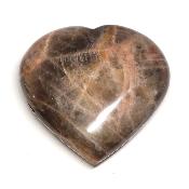 Pierre de lune noire coeur 15477