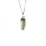 Véritable Moldavite Pendentif Avec Monture en Argent 20255