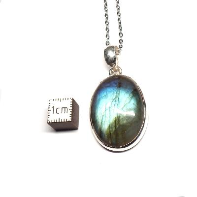 Labradorite Pendentif avec Monture en Argent 2211