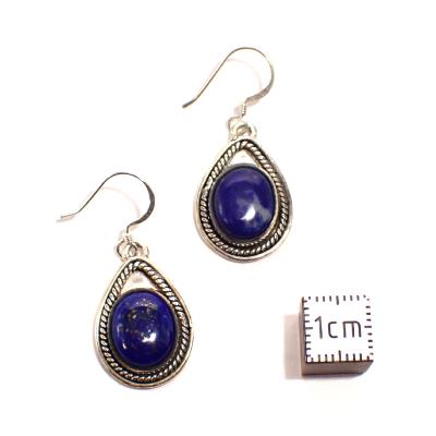Lapis Lazuli Boucles d'Oreilles Ovale Pendante Choix n°4 BO3A
