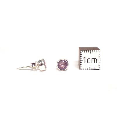 Améthyste Boucles d'Oreilles Ronde facette BO1B