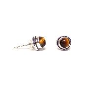 Oeil de Tigre Boucles d'Oreilles Ronde Choix n°1 BO1A
