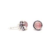 Quartz Rose Boucles d'Oreilles Ronde Choix n°1 BO1A