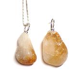 Citrine Chauffée (Améthyste Chauffée) Pendentif Pierre Roulée