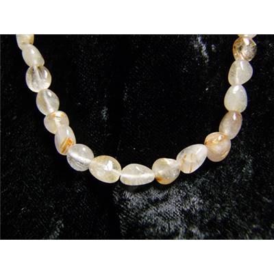 Cristal Rutile (Quartz Rutile) Collier Roulé