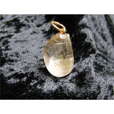 Cristal Rutile (Quartz Rutile) Pendentif Pierre Roulée