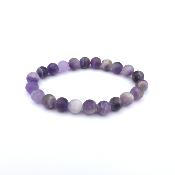 Améthyste du Brésil Bracelet Boule dépolie 