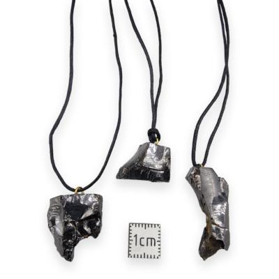 Shungite Cristallisée Pendentif Pierre Brute Qualité Argent