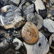 Jaspe Feuille d'Argent Pierre Plate