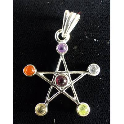 7 Chakras Pendentif Métal Argenté Choix n°47