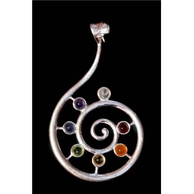 7 Chakras Pendentif Métal Argenté Choix n°38