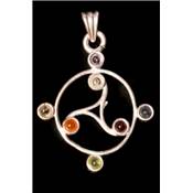 7 Chakras Pendentif Métal Argenté Choix n°06