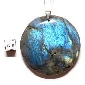Labradorite pendentif disque 15356