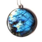 Labradorite pendentif disque 15358