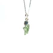 Véritable Moldavite Pendentif Avec Monture en Argent 20248