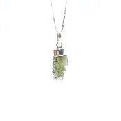 Véritable Moldavite Pendentif Avec Monture en Argent 20254