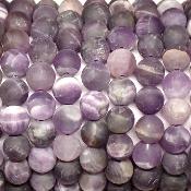 Améthyste du Brésil Collier Boule dépolie 
