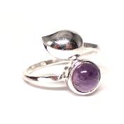 Améthyste du Brésil Bague réglable en Argent avec Symbole Choix n°1 BG1B