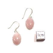 Quartz Rose Boucles d'Oreilles Ovale Pendante Choix n°2 BO3A