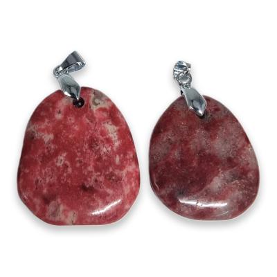 Thulite Mini Pendentif Pierre Plate