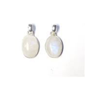 Pierre de Lune Bleutée Pendentif avec Monture en Argent