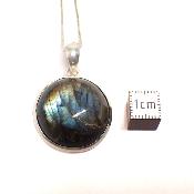 Labradorite Pendentif avec Monture en Argent 15048