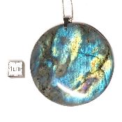 Labradorite pendentif disque 15356