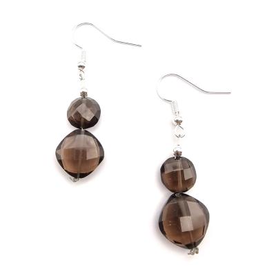 Cristal Fumé Boucles d'Oreilles 0001