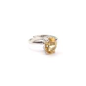 Citrine Naturelle Bague en Argent / Taille réglable