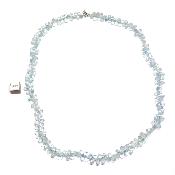 Création Pétales Aigue marine Collier 2464