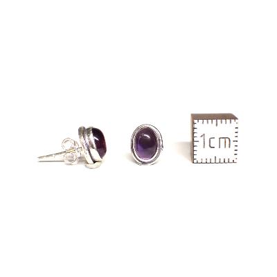 Améthyste Boucles d'Oreilles Ovale Choix n°1 BO2A