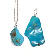 Turquoise de Chine en Plaque Pendentif 