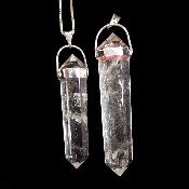 Cristal de Roche Pendentif Biterminé